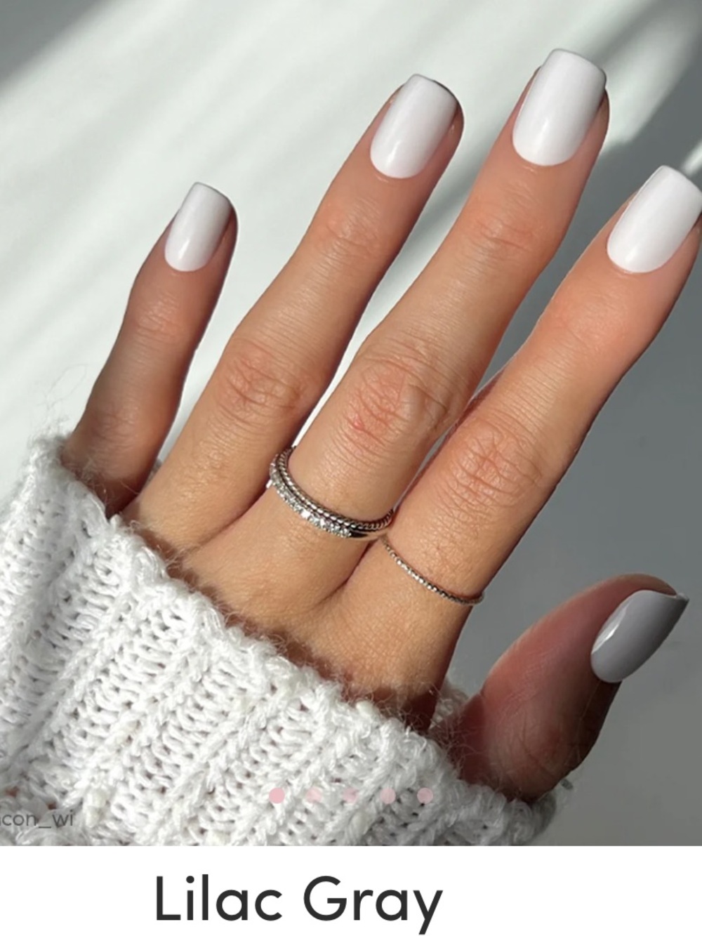 Glamnetic Classic Press-On Nails in Lilac Gray — Short Squoval